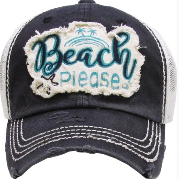 Humorous BEACH PLEASE Adjustable baseball cap - Picture 5 of 6